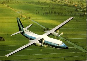 Fokker F-27 Friendship NLM Cityhopper Aircraft Continental Chrome Postcard
