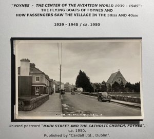 Mint Real Picture Postcard Main Street & Catholic Church Foynes Ireland 