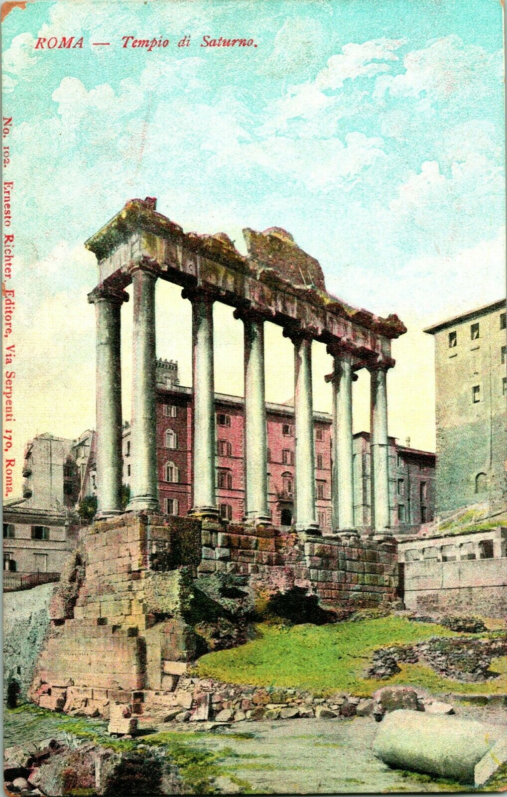 Vintage Postkarte - ROM Roma - Tempio Di Saturno - Ernesto Richter ...