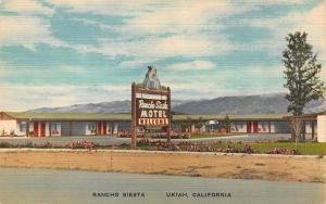 UKIAH, CA California   RANCHO SIESTA MOTEL  Mendocino Co  c1940's Linen Postcard