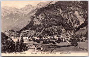 Amsteg - Reuss Mil Viaduct Gotthardbahn Silenen Switzerland Postcard