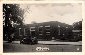 Postcard U.S. Post Office in Liberty, Indiana