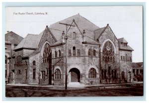 c1910's First Baptist Church Galesburg Illinois IL Unposted Antique Postcard 