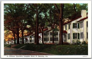 Officer's Quarters Lumpkin Road Fort Benning Georgia GA Trees Postcard