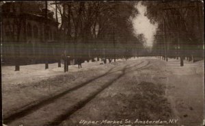 Amsterdam NY Upper Market St. c1910 Postcard