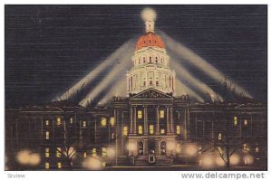 State Capitol Dome Illuminated at Night, Denver, Colorado,  PU_1952