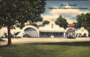 North Fordyce Arkansas AR Boco Courts Linen Art Deco Vintage Postcard