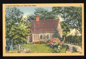 Beautiful Cape Cod, Mass/MA Postcard, A Quaint Old Home