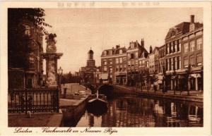 CPA AK LEIDEN - Vischmarkt en Nieuwe Rijn. NETHERLANDS (714171)