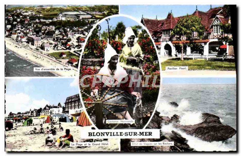 Modern Postcard Blonville Sea Pavilion flowery Spinners Folklore Beach