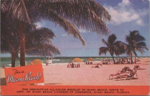Postcard This is Miami Beach Florida FL c. 1950s