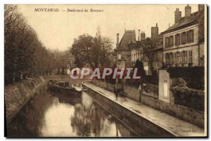 Old Postcard Montargis Boulevard Du Rempart Boat