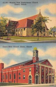 Cicero Illinois Church Multiview Antique Postcard K106076