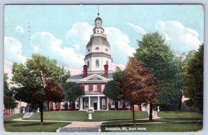 1912 STATE HOUSE ANNAPOLIS MARYLAND TO UNIONTOWN MD LEIGHTON ANTIQUE POSTCARD