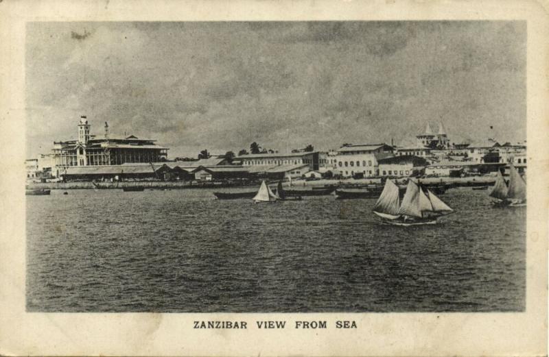 tanzania, ZANZIBAR, View from the Sea (1940s) Postcard