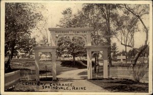 Springvale ME Cemetery Entrance c1909 Used Postcard