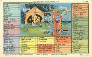 Check List Comic Humor Ray Walters Sexy Silhouette Postcard Teich linen 10904