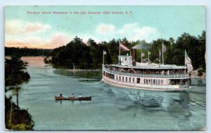 1000 ISLANDS, NY New York ~Lost Channel~ STEAMER ISLAND WANDERER 1908 Postcard