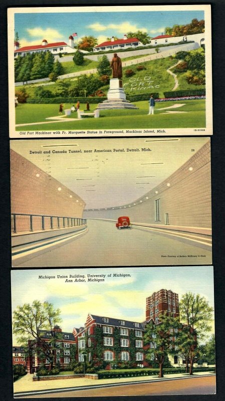 J71 Ann Arbor University, Detroit Canada Tunnel Red Car, Mackinac Is. Old Fort