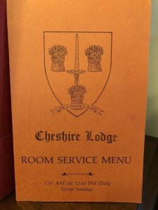 Vintage 60s CHESHIRE INN & LODGE Room Service Menu St. Louis Missouri MO