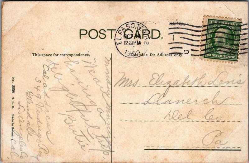 Postcard Country Club El Paso Texas TX 1909