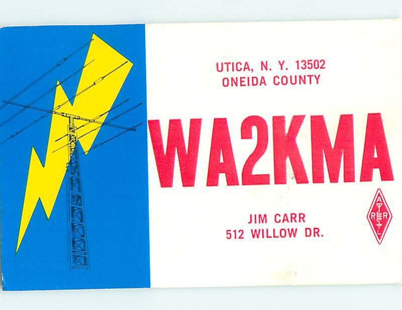 Pre-1980 RADIO CARD - CB HAM OR QSL Utica New York NY AH2316