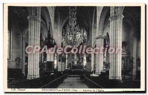 Old Postcard Chaumont in Vexin Oise inside the Church