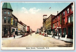 Yarmouth Nova Scotia Canada Postcard Main Street Business Section 1935
