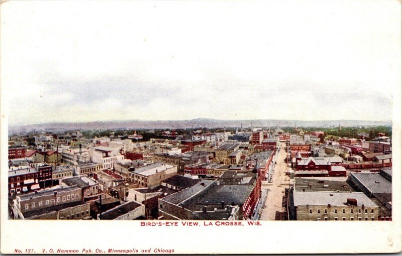 Postcard Birds Eye View of La Crosse, Wisconsin~137948