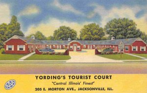 Yording Tourist Court Motel US 36 Jacksonville Illinois #2 linen postcard