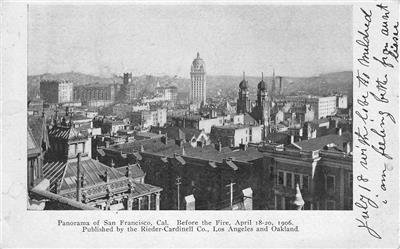 Panorama of San Francisco Before the Fire 1906 Earthquake 1907 Vintage Postcard