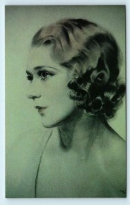 Portrait of MARY PICKFORD, Silent MOVIE STAR Actress c1970s Coral-Lee  Postcard