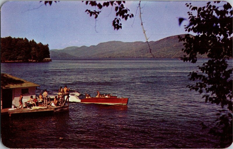 View Into Northwest Bay Bolton Landing Lake George NY Vintage Postcard T18