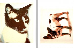 2~4¾ X 6½ 1989 Postcards  ANDY WARHOL ART Paintings Cat~1976 & Dog~1986 Frenchie