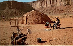 Navajo hogan Arizona Utah Colorado New Mexico reservation Monument Vall postcard