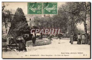 Postcard Old Bordeaux Place Dauphine A square corner