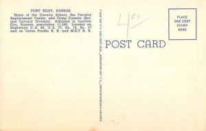 Fort Riley Kansas Large Letter Linen Antique Postcard K61728