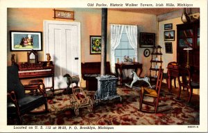 Postcard Old Parlor at Historic Walker Tavern US 112 in Irish Hills, Michigan