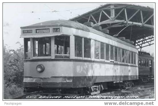 RPPC, #3876 Street Car Ohio Railway Museum, Worthington, OH,  Kodak Paper