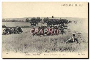 Old Postcard Army English Army Battery d & # 39artillerie in action