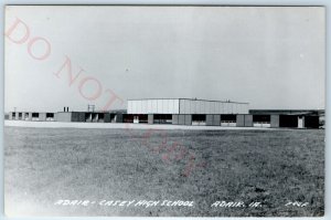 c1950s Adair, IA RPPC Casey High School Real Photo Postcard Modern Gym A103