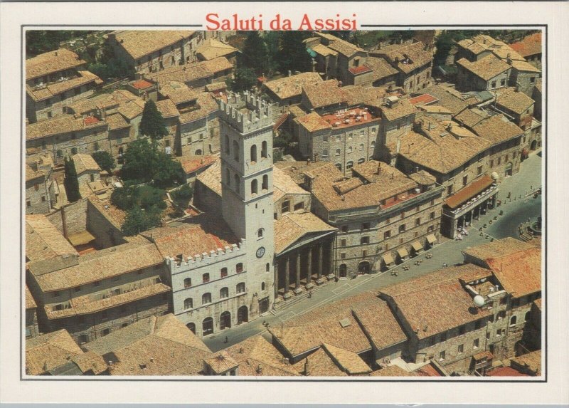Italy Postcard - Saluti Da Assisi - Veduta Aerea, Umbria RR13355