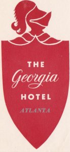 Georgia Atlanta The Georgia Hotel Vintage Luggage Label sk2171