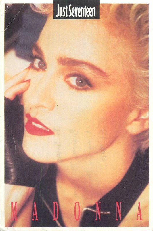 Musicians madonna just seventeen blonde red lips Postcard