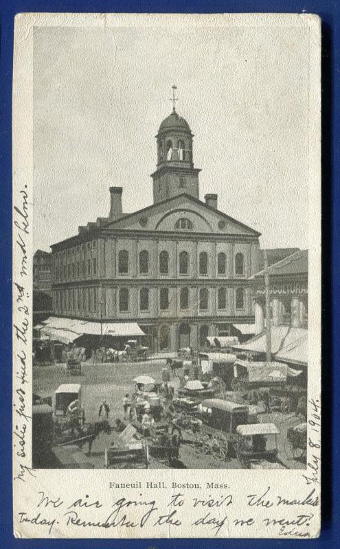 Faneuil Hall Massachusetts Mass ma 1904 undivided back postcard