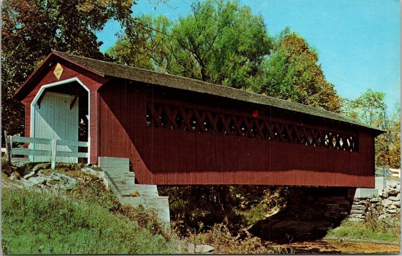 Covered Bridge Postcard UNP VTG Dexter New York NY Unused Vintage Chrome 