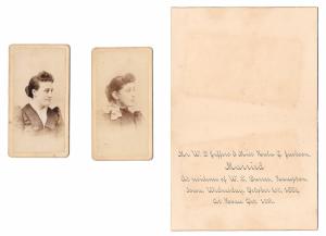 1884 Marriage Announcement Photos Hampton Iowa WP Jeffers Hala Jackson Genealogy