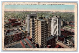 Birmingham Alaska Postcard Skyline Taken 25th Floor Jefferson County Bank c1918