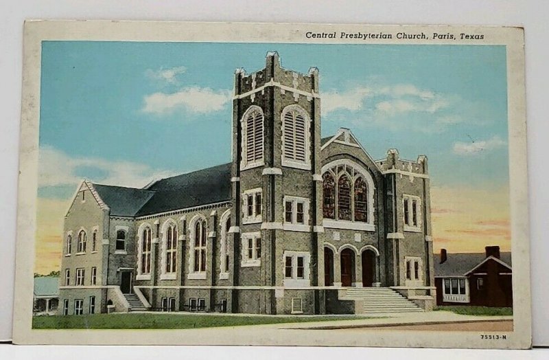 Paris Texas Central Presbyterian  Church 1944 to Hagerstown Md Postcard E4