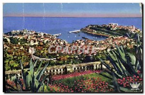 Old Postcard Monaco View from La Turbie
